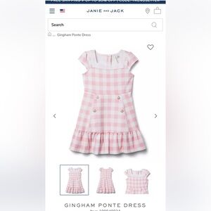Size 4 Janie and Jackie Pink and White Gingham Ponte dress